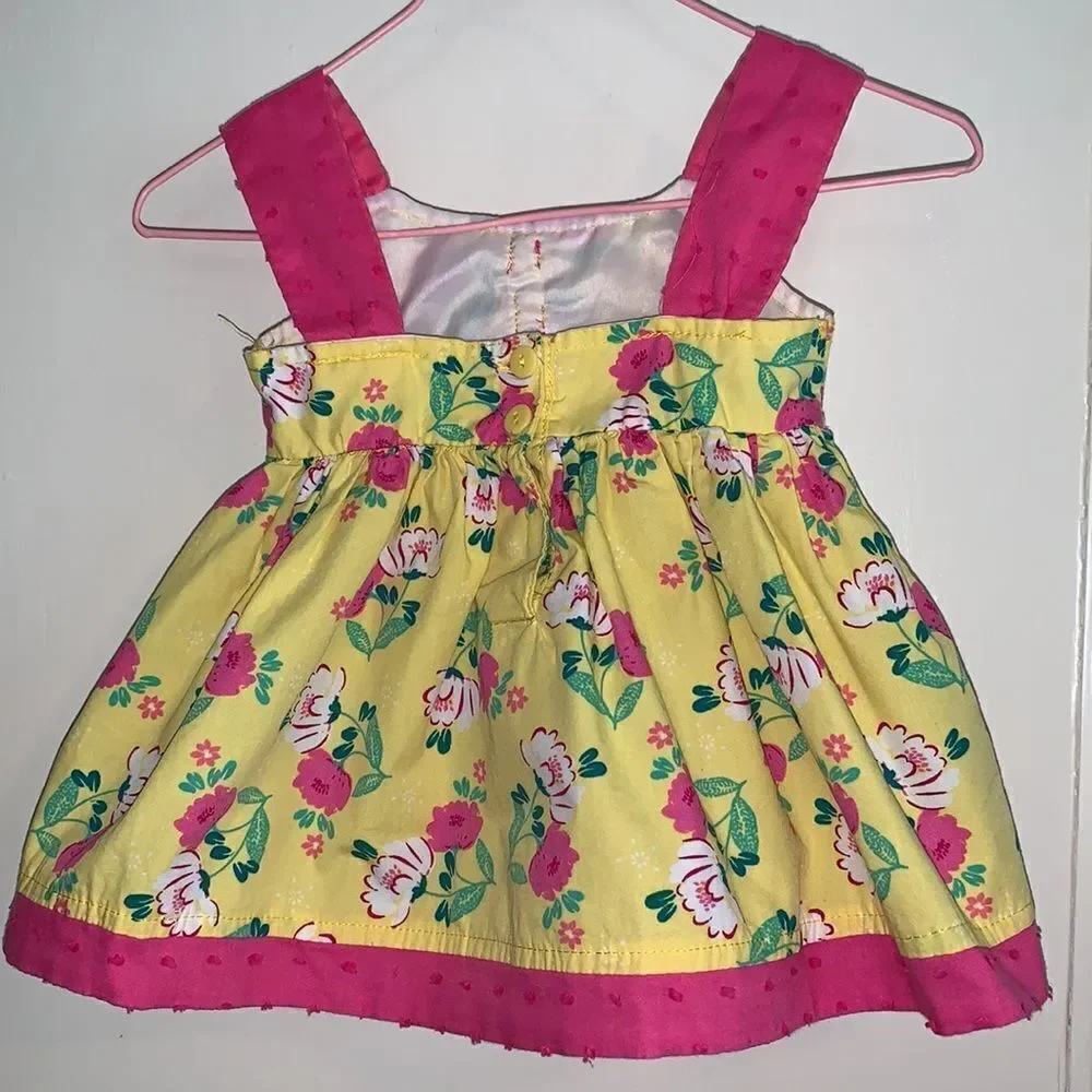 Nannette baby yellow & pink floral dress‎